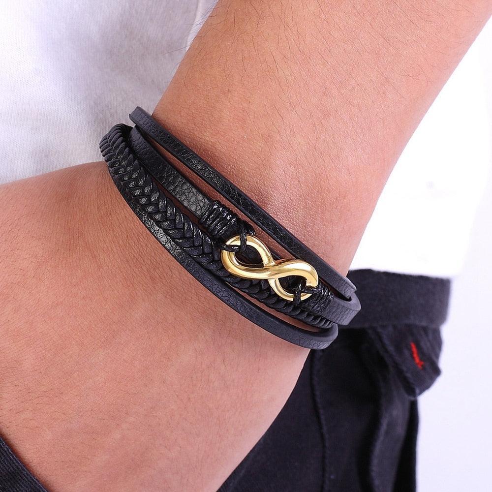Infinity Leather Men’s Bracelet