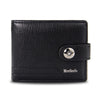 Button-Closure Leather Men’s Wallet