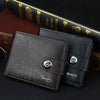 Button-Closure Leather Men’s Wallet