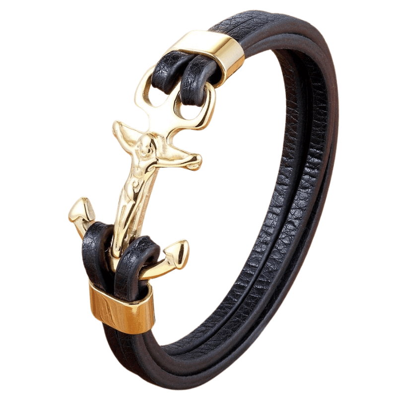 Christ Anchor Leather Men’s Bracelet