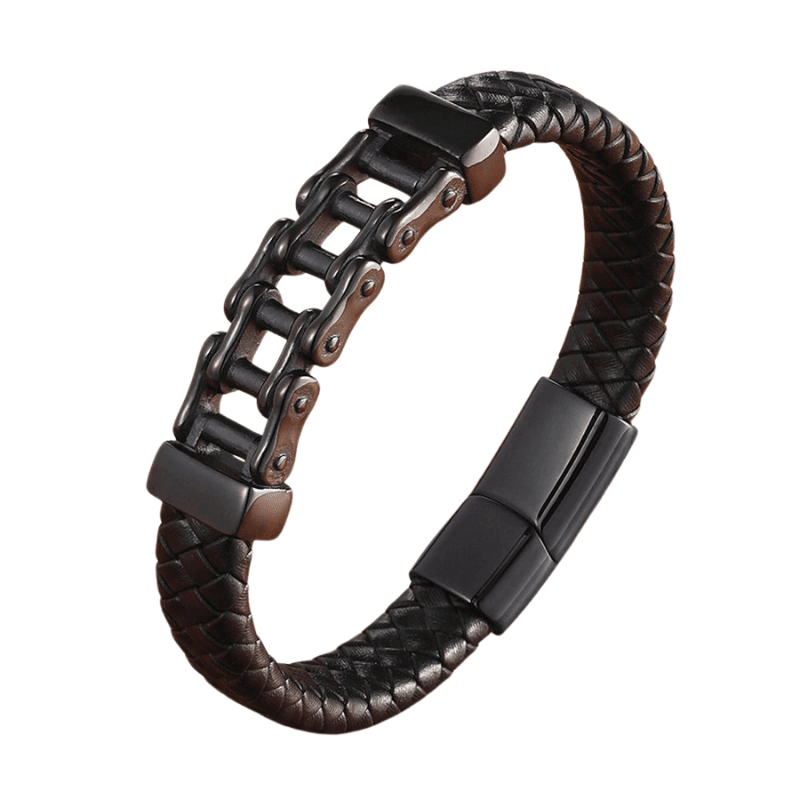 Chain Leather Men’s Bracelet